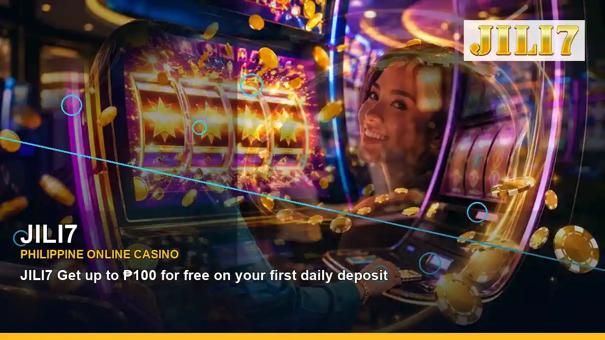 JILI7 Philippines casino guide with left-diagonal duo online slot games and an adult Filipina casino host