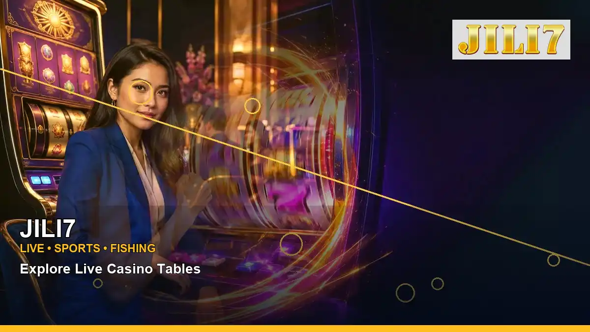 JILI7 high-energy coins casino cashback rewards in a left close-up layout for Philippine players